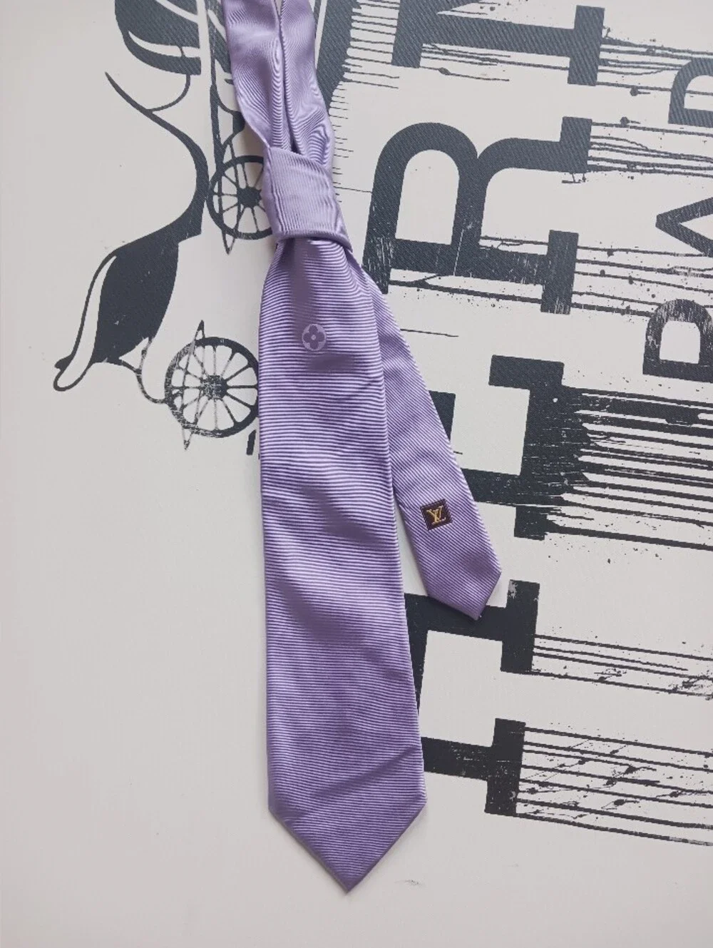 Louis Vuotton Purple/lilac Silk Tie, 4
